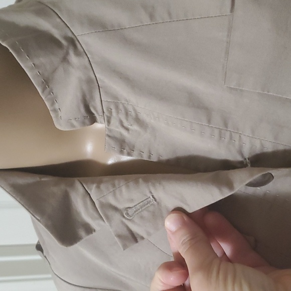 Body by Victoria 12 jacket 8 pants khaki pant suit accordian tale cup buttons - Picture 3 of 14